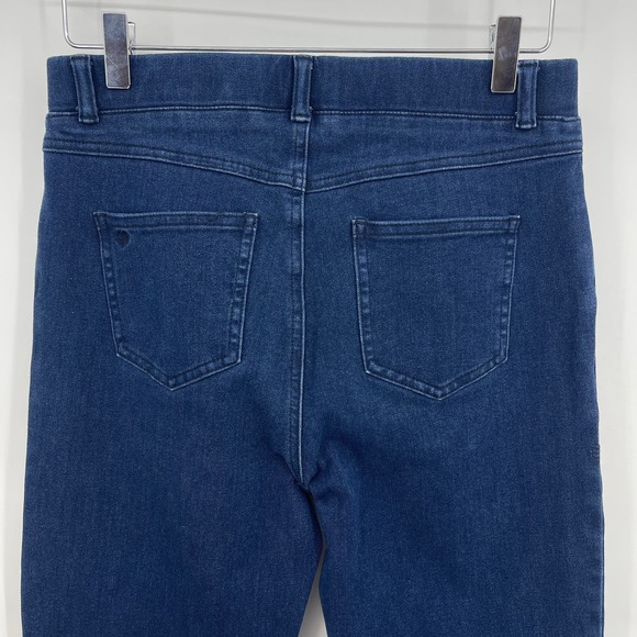 Beta Brand Size Medium Dark Wash Pull On Stretch Elastic Waist Straight Leg Jean - Picture 5 of 9